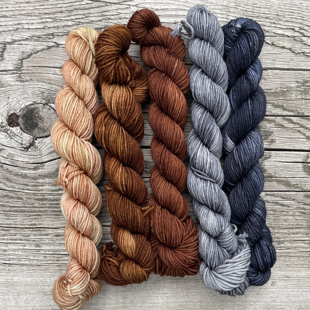 Mini Skeins Set Stone and Earth Gradient